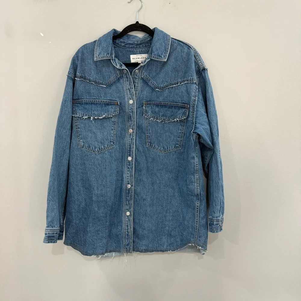 SLVRLAKE Shacket Western Overshirt Button Down in Denim